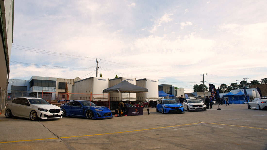 Overtake Scents booth at AR Bodyworks Car Show in Sunshine North, Melbourne — 16 May 2026