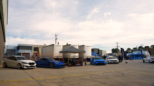 Overtake Scents booth at AR Bodyworks Car Show in Sunshine North, Melbourne — 16 May 2026