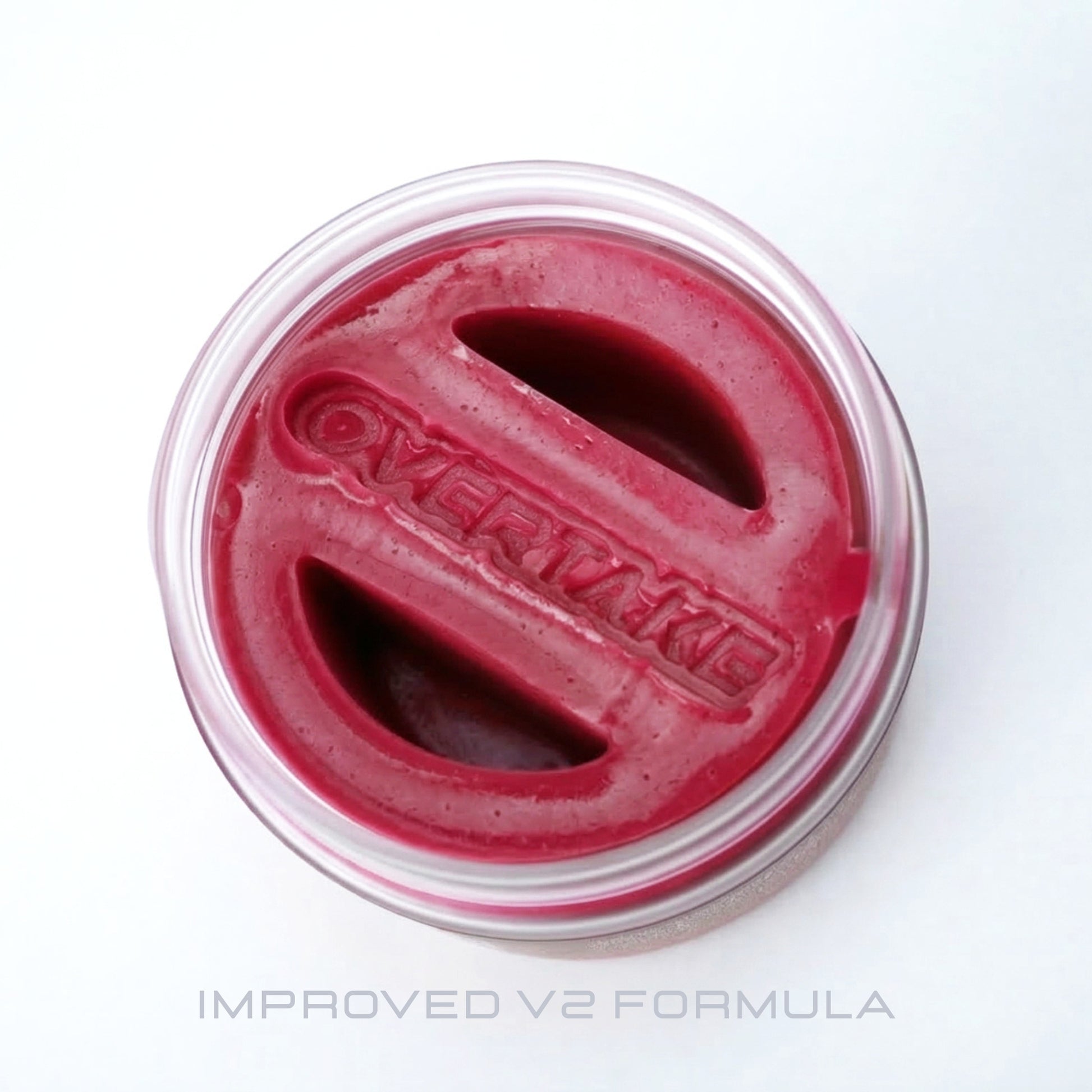 Berry Chill gel car air freshener top-down view of gel — Overtake Scents