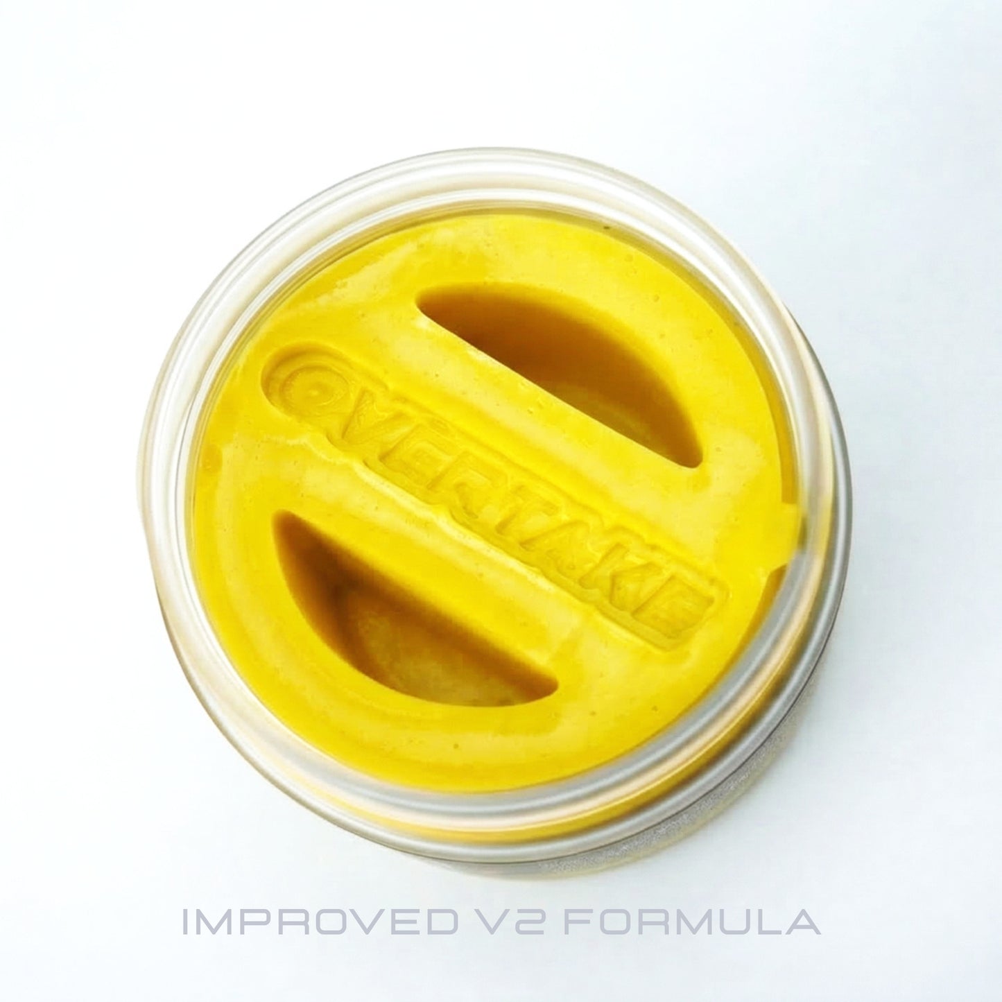 Citrus Lift gel car air freshener top-down view of gel — Overtake Scents