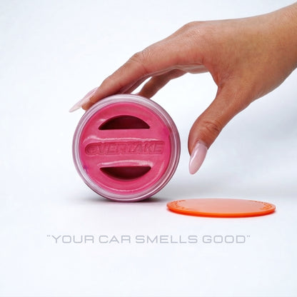 Cool Melon gel car air freshener held in hand — Overtake Scents Melbourne
