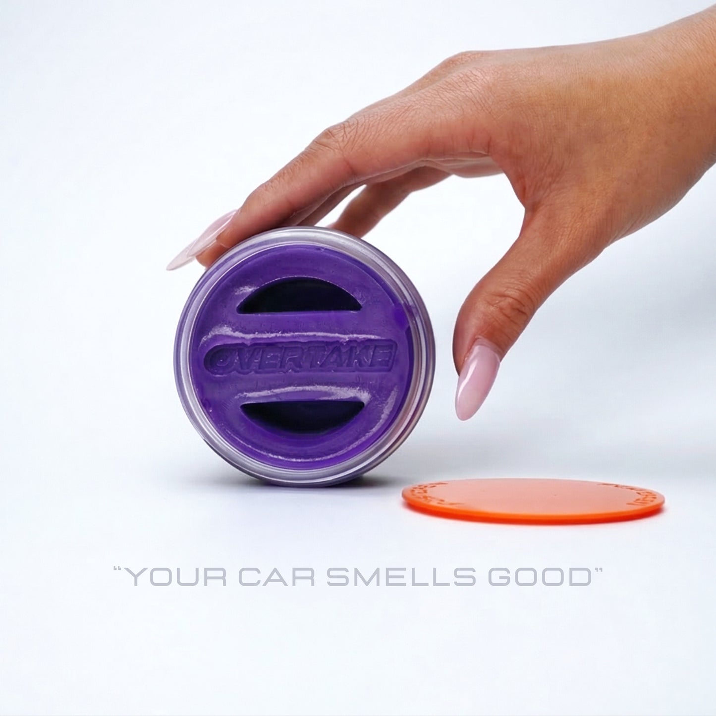 Grape Ice gel car air freshener front view — Overtake Scents Melbourne