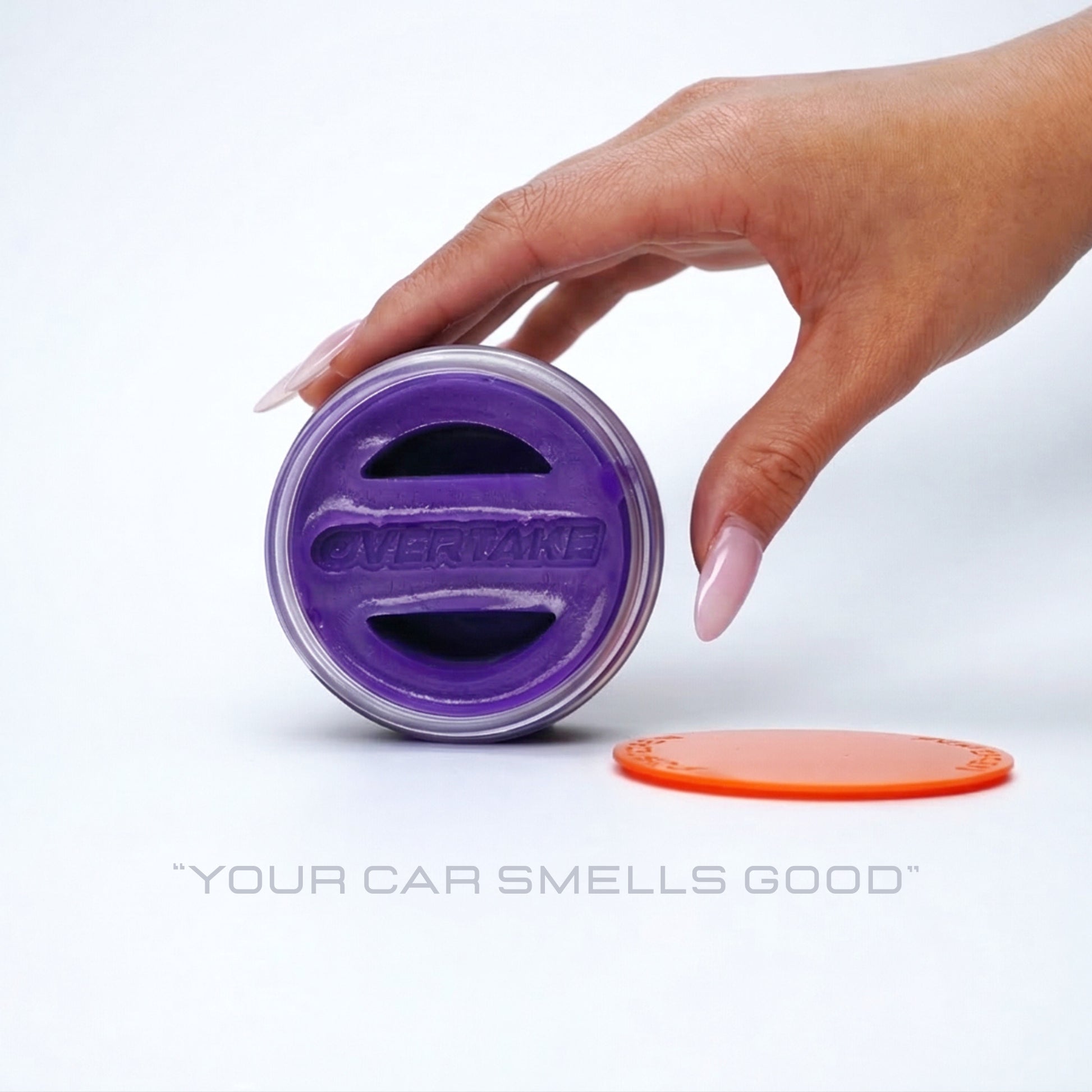 Grape Ice gel car air freshener front view — Overtake Scents Melbourne