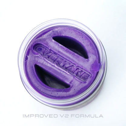 Grape Ice gel car air freshener top-down view showing gel — Overtake Scents