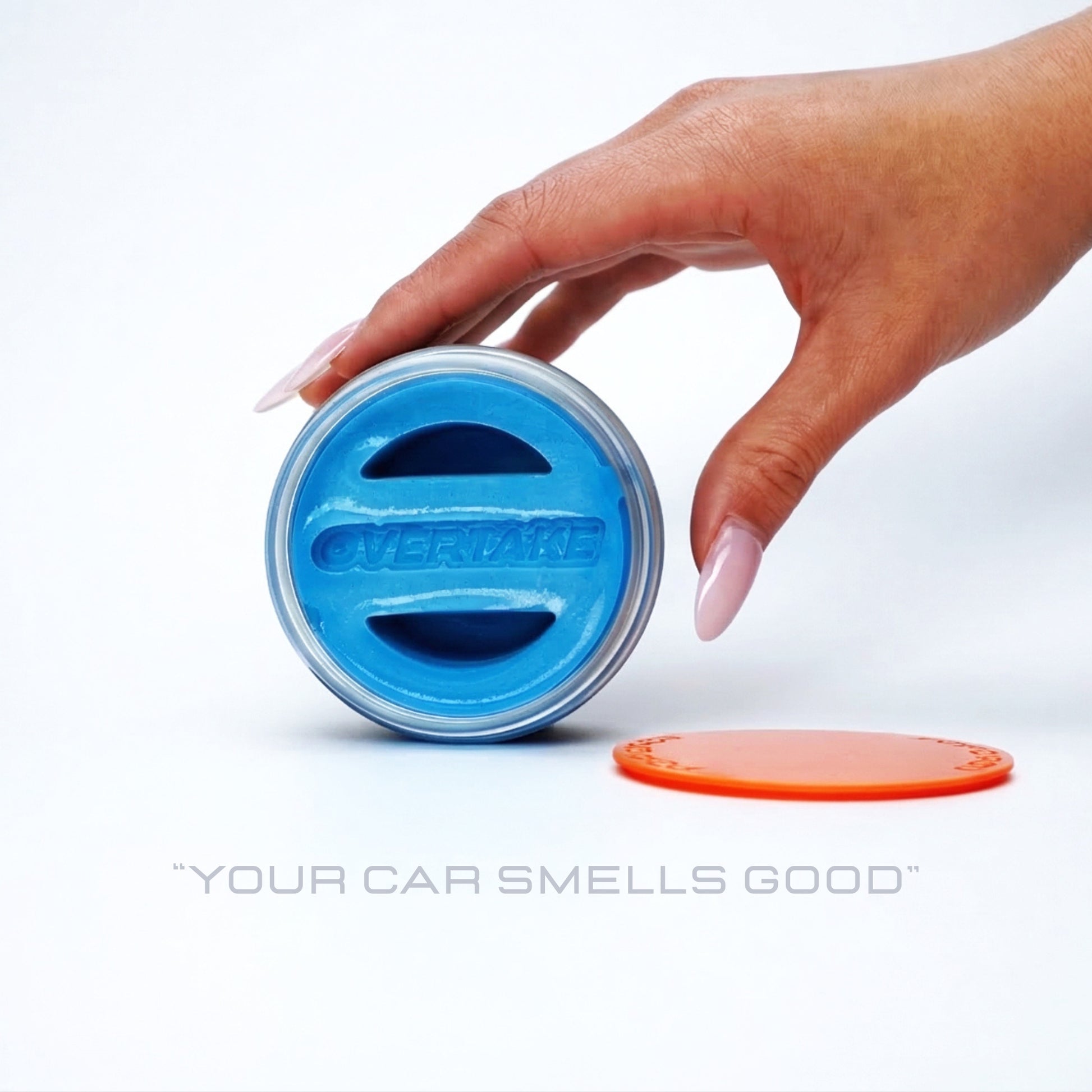JDM Fizz gel car air freshener held in hand — Overtake Scents Melbourne
