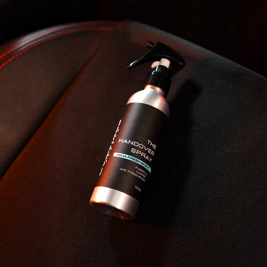 Overtake Handover Spray 150ml Aqua Fresh scent fabric and carpet car air freshener — made in Melbourne