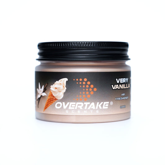 Very Vanilla premium gel car air freshener — Overtake Scents, made in Melbourne
