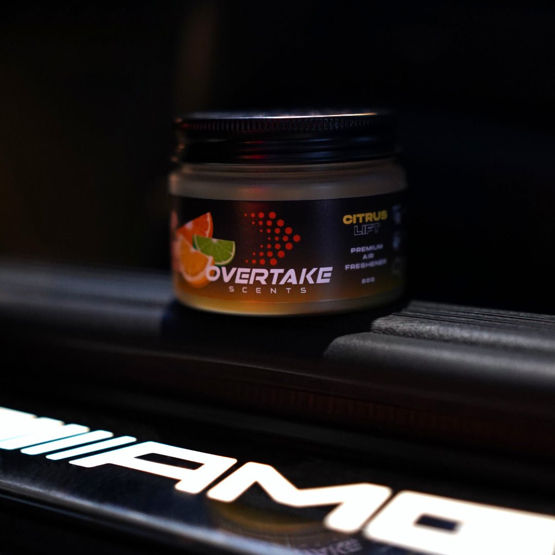 Citrus Lift gel car air freshener product shot — Overtake Scents